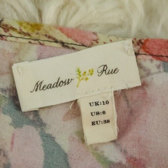 Meadow Rue Anthropologie Size 6 Minutiae Floral Keyhole Long Sleeve Tunic Dress - Picture 6 of 8